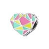 Charm plata corazon geometrico